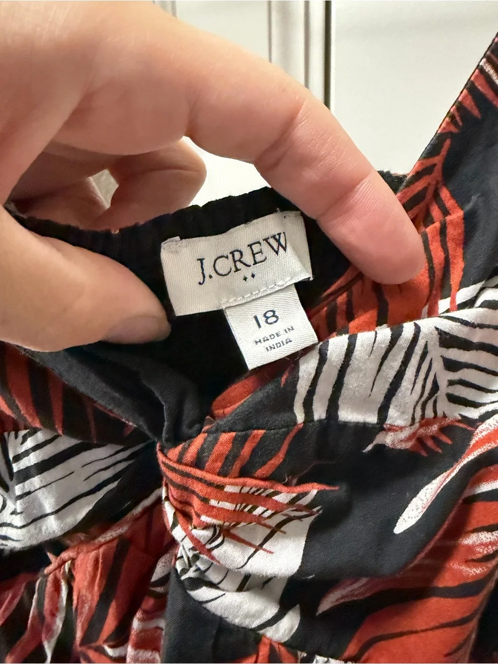 J.crew  Rust Leaf Print Puff-Sleeve Midi Dress 100% cotton dress size 18